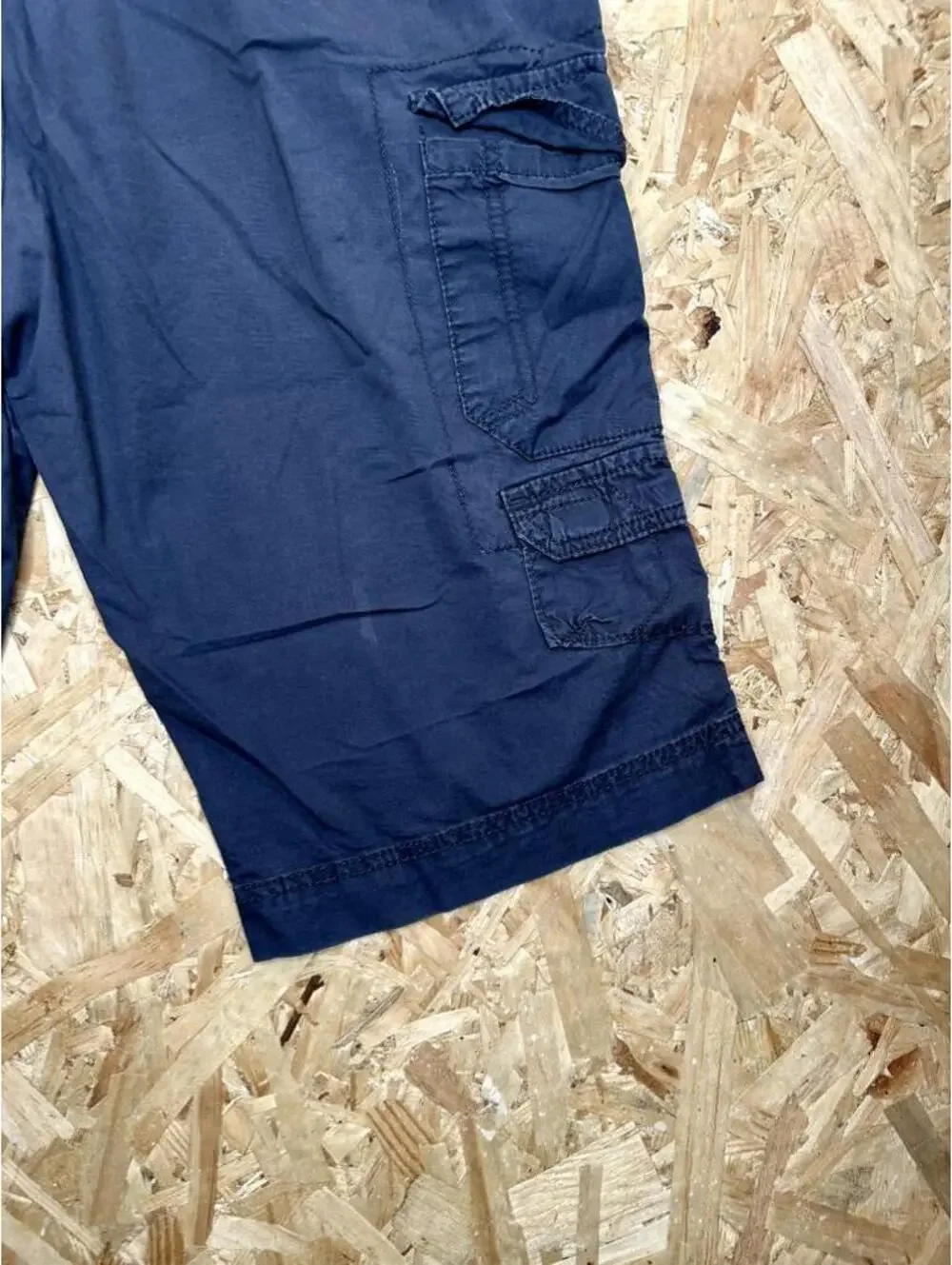 George Mens Flex Cargo Shorts Size 32 Navy Blue Cotton Blend Casual Utility